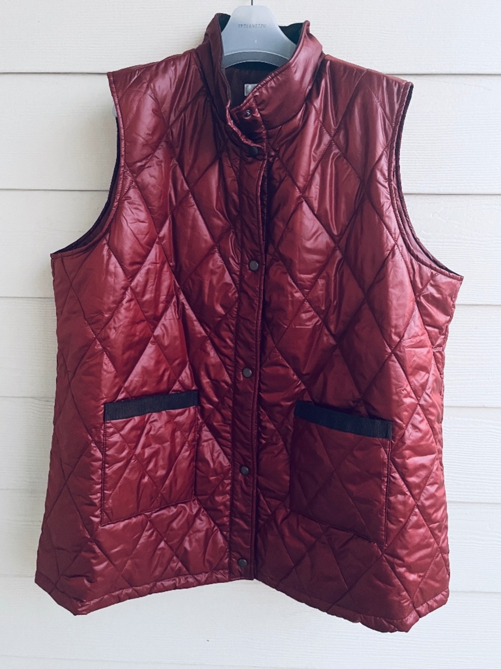 NWT cj banks Plus Size 3X Quilted Vest - Dark Terracotta / Burgundy